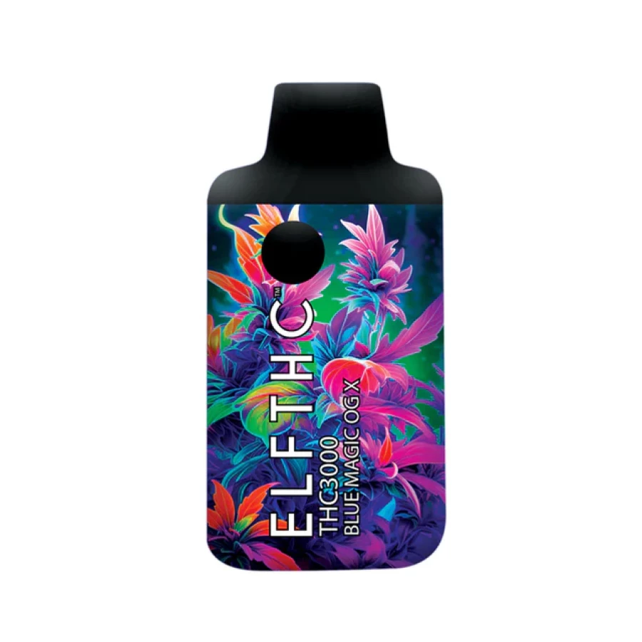 A elf thc limited edition disposables g with a colorful flower design on it