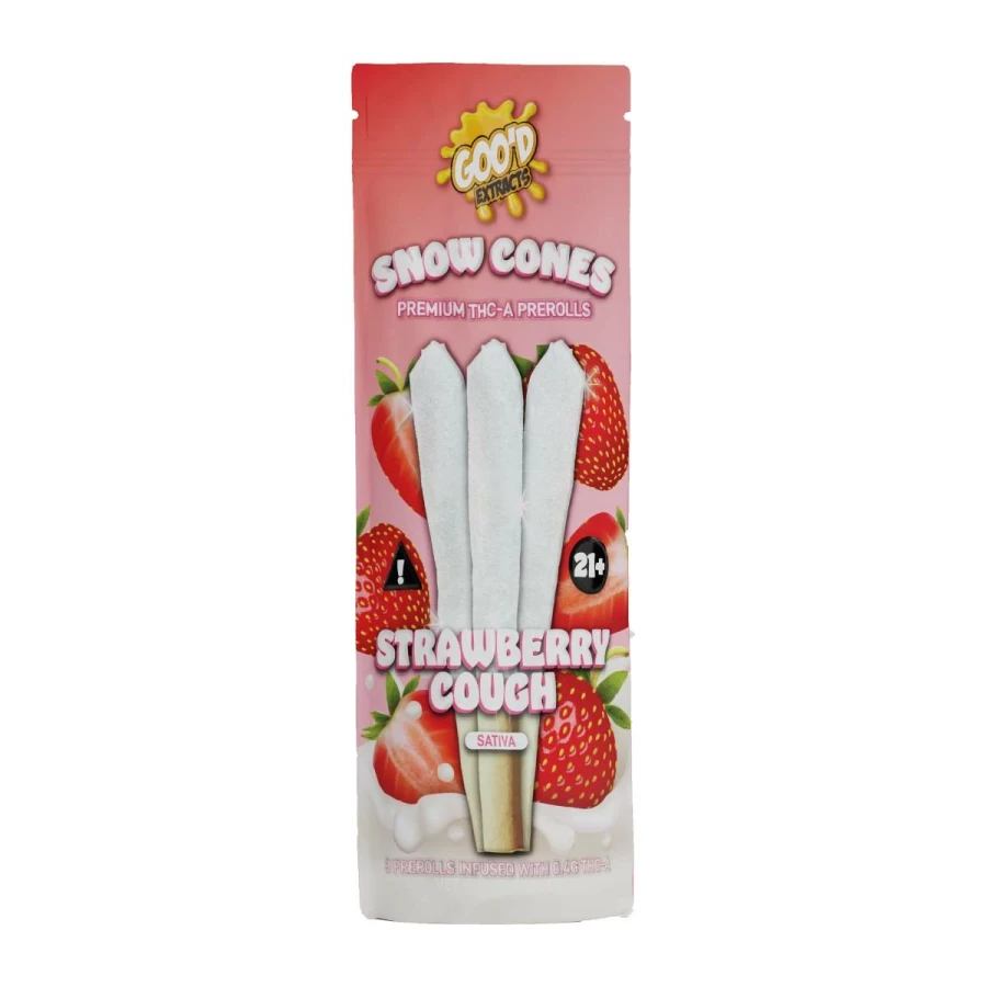 A package of strawberry snow cones