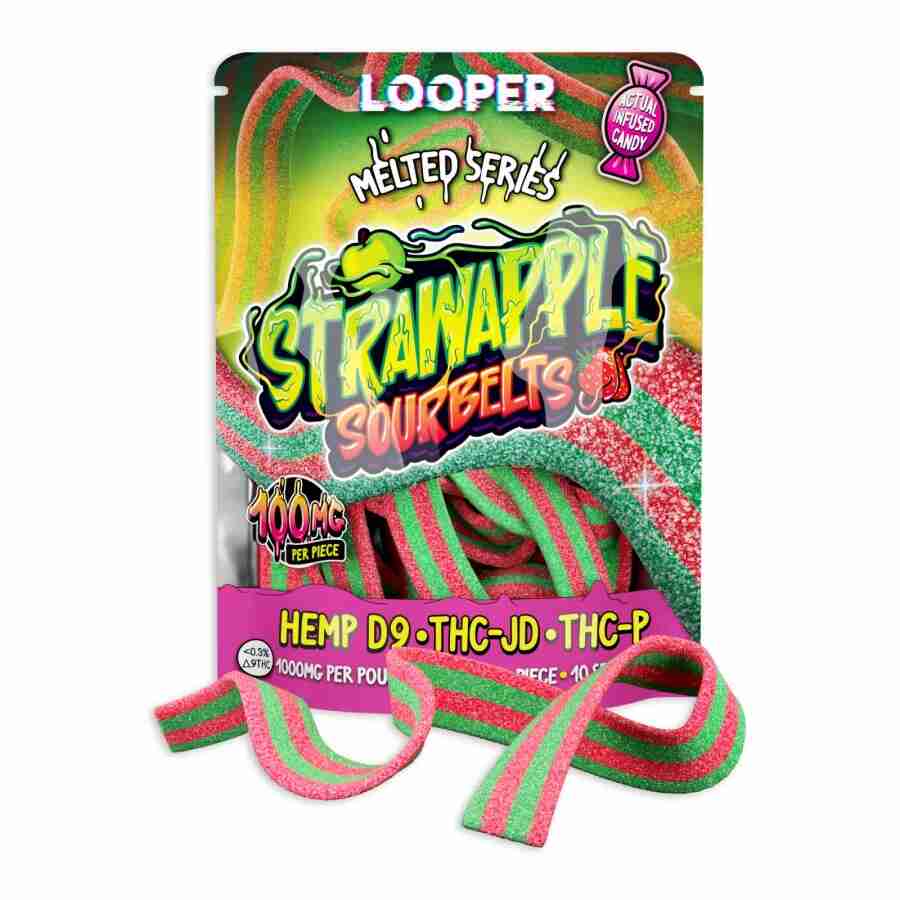A package of looper melted series sour belts mg | pc