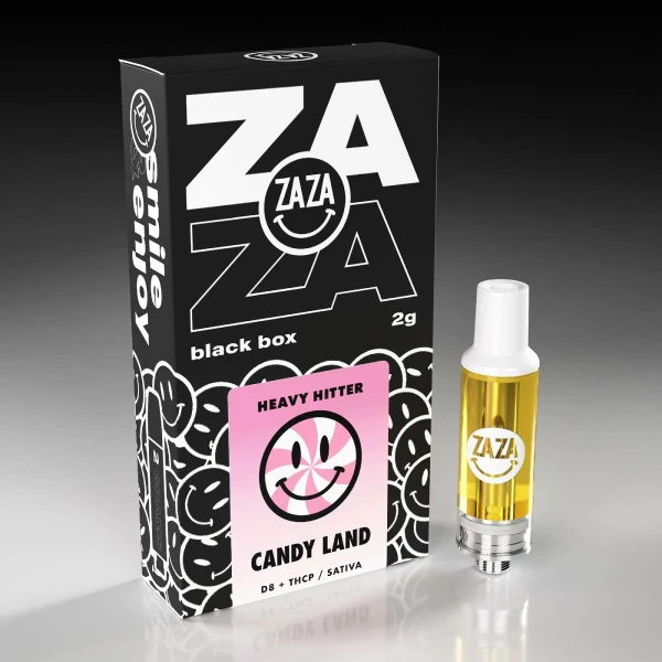A box with a bottle of candy land e liquid