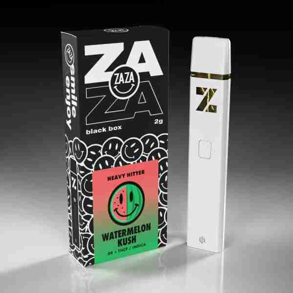 A Zaza Black Box Heavy Hitter Disposable Vape Pens g with a box next to it