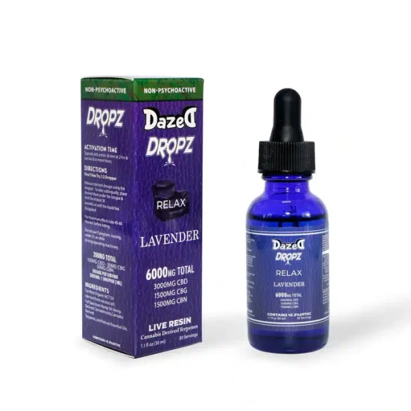 Dazed Dropz THC CBD CBG CBD Oil Tinctures lavender cbd oil