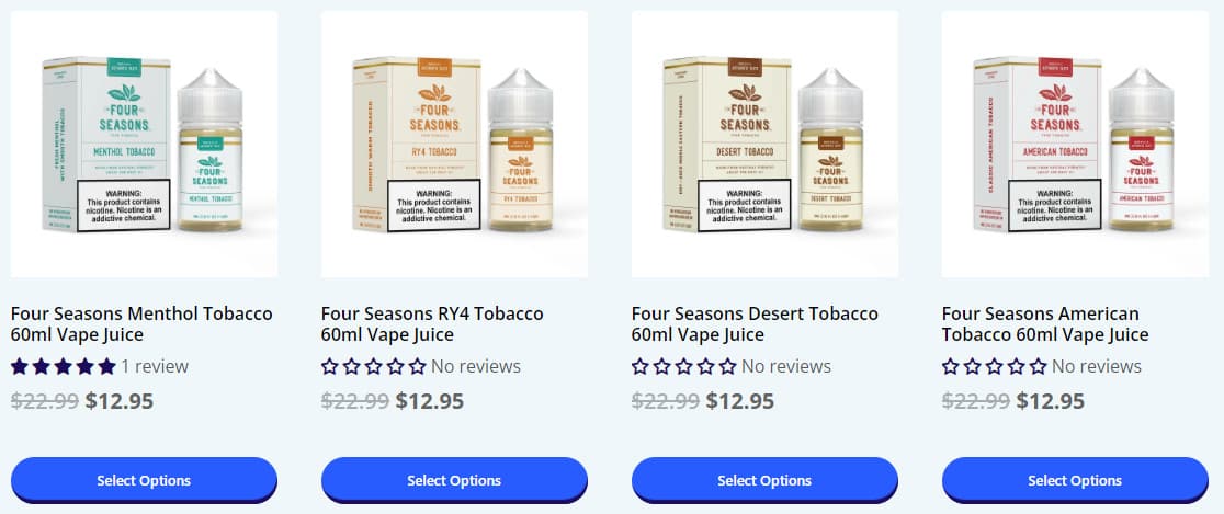 High quality vape juices with various flavors