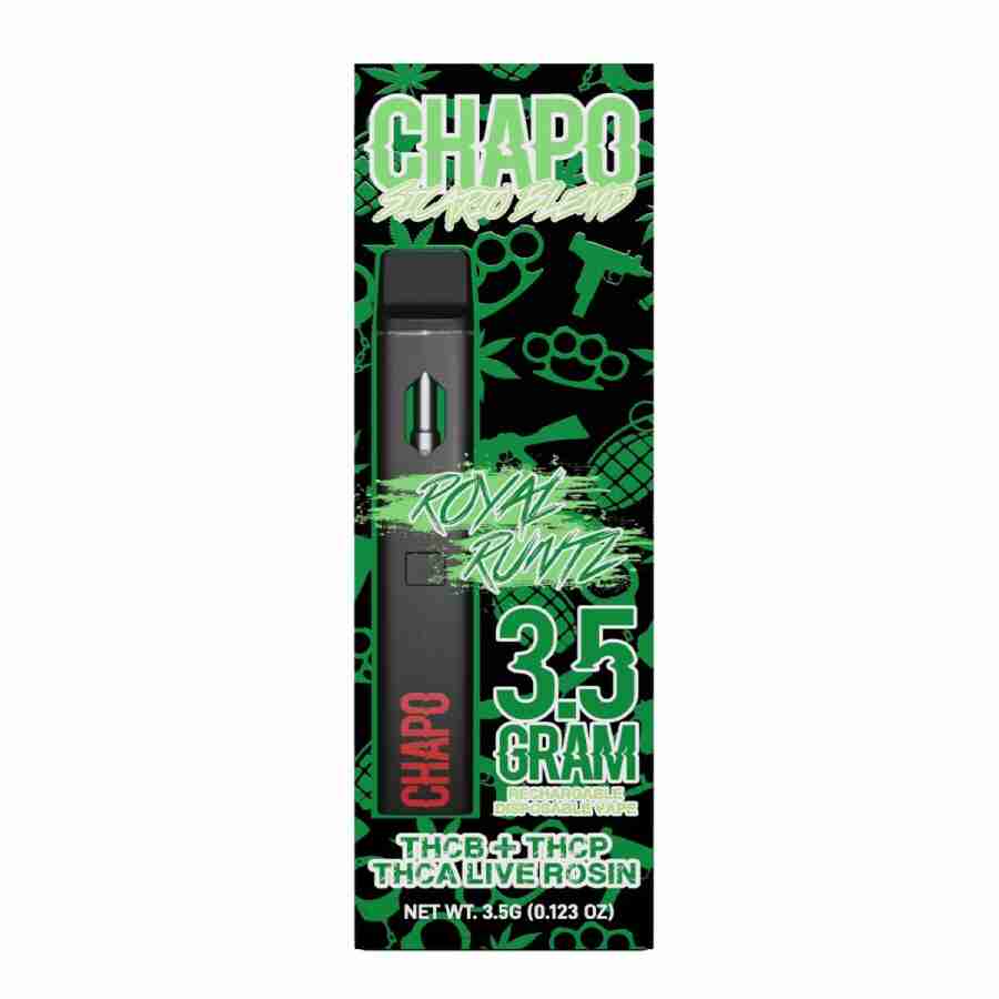A package of the chao e cigarette with a green and black design