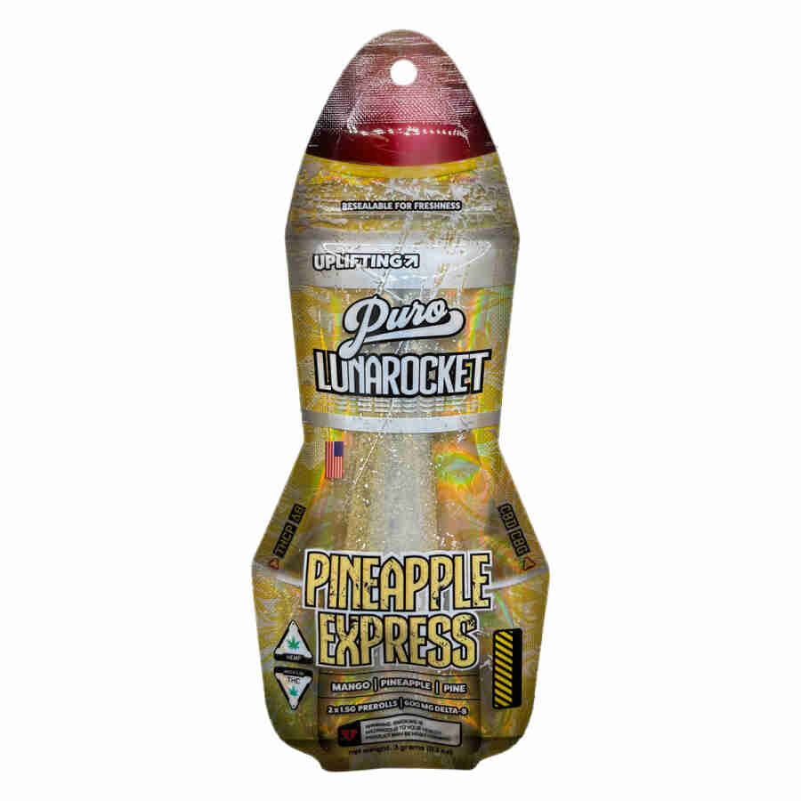 A bottle of puro lunarockets kief cones pc g is shown on a white background