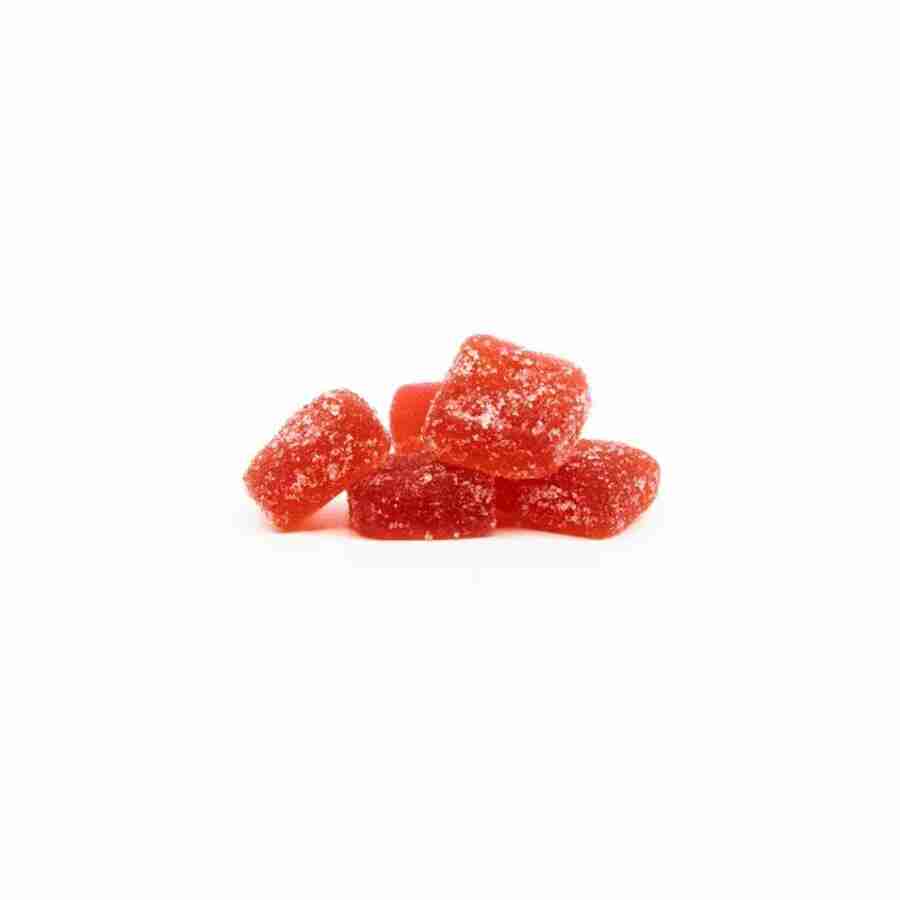 A pile of chi delta thc gummies mg pcs on a white background