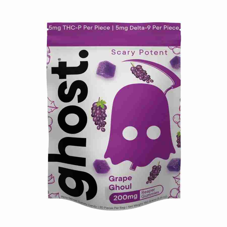 Ghost reaper gummies mg pc scary point grape gummy candy