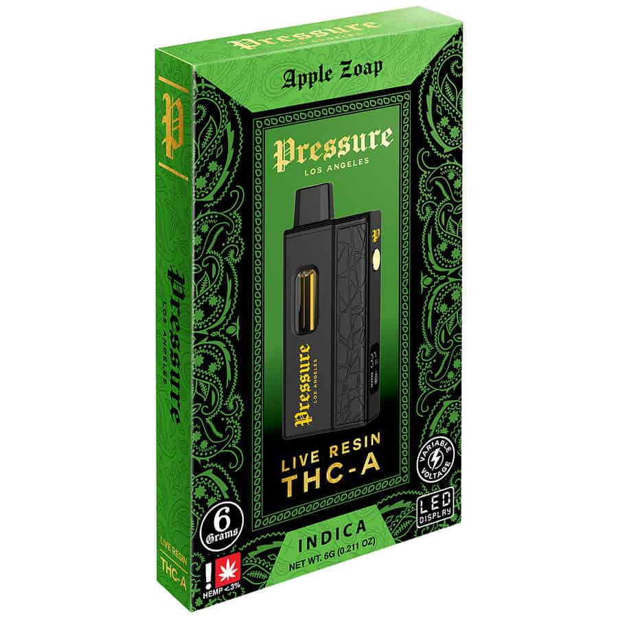 A black box with a pressure live resin thc a disposables g in it