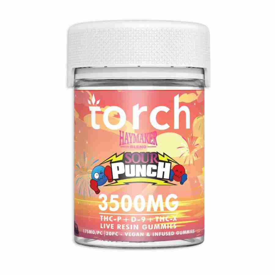 A bottle of torch tropical punch cbd