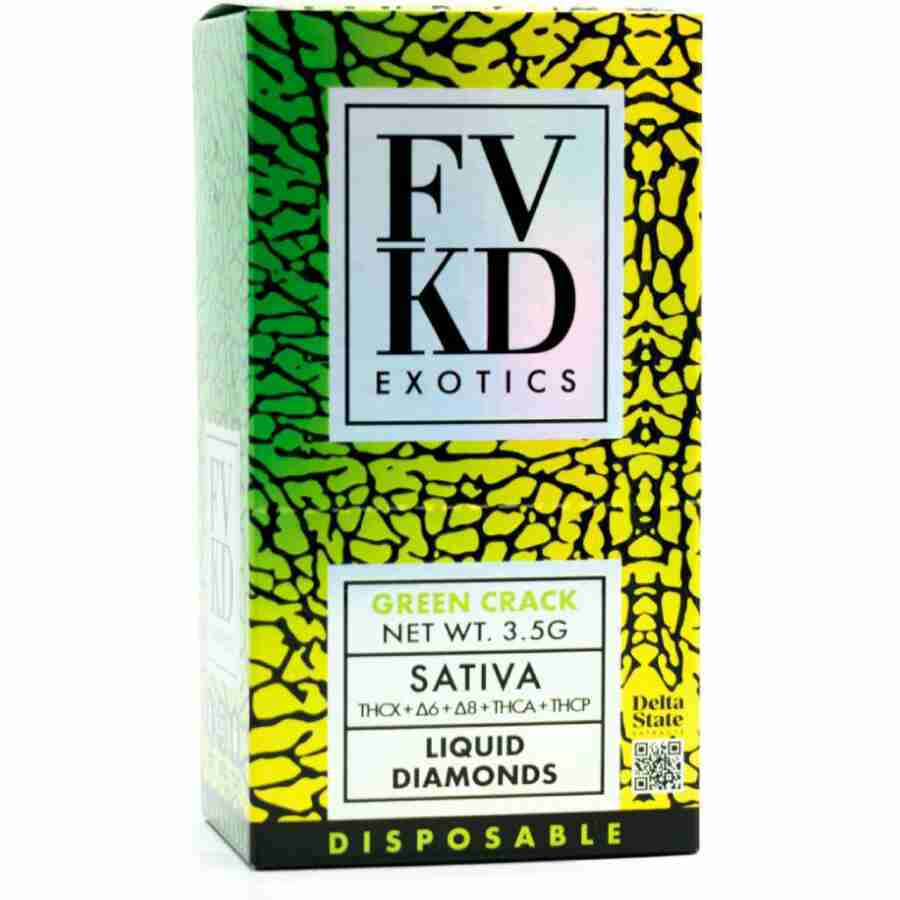 Fvkd exotics thca liquid diamonds disposables 3 5g green crack