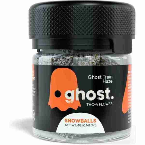 ghost snowballs thca flower jar 4g ghost train haze
