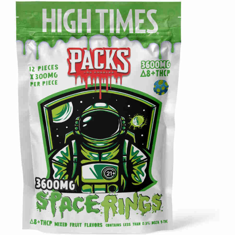 Packs high times d8 thcp 3600mg nixed fruit space rings green