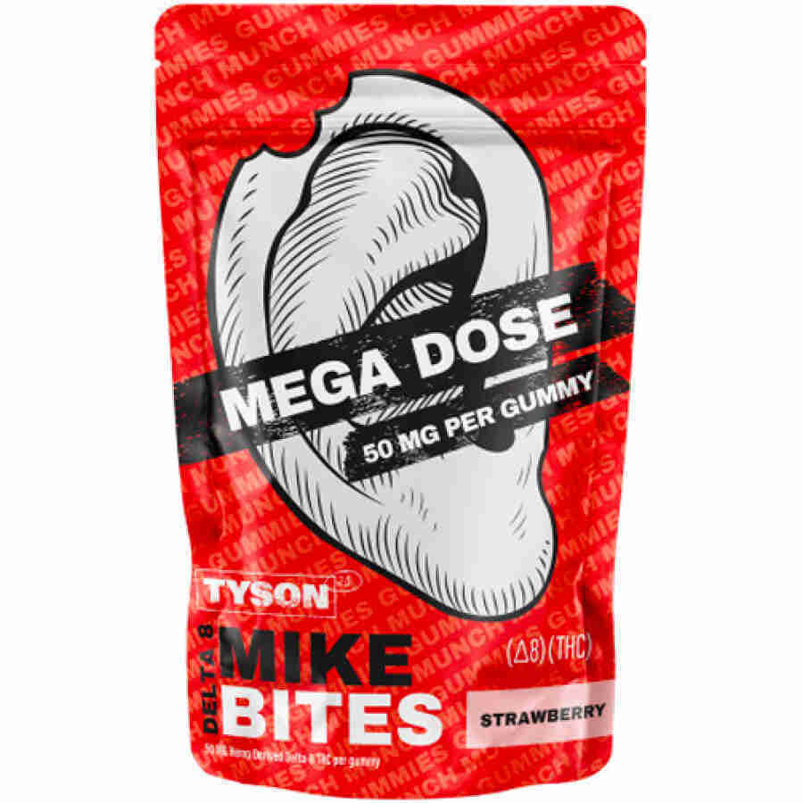 Tyson mike bites mega dose delta 8 gummies 10000mg strawberry