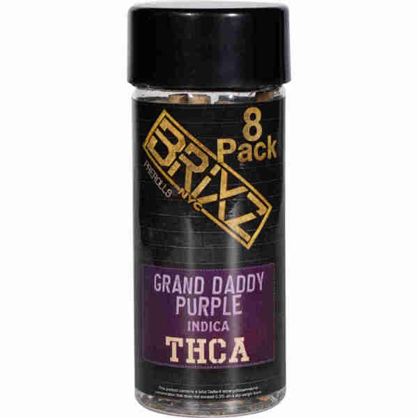 BRIXZ THCA 8 Pack Pre Rolls Grand Daddy Purple
