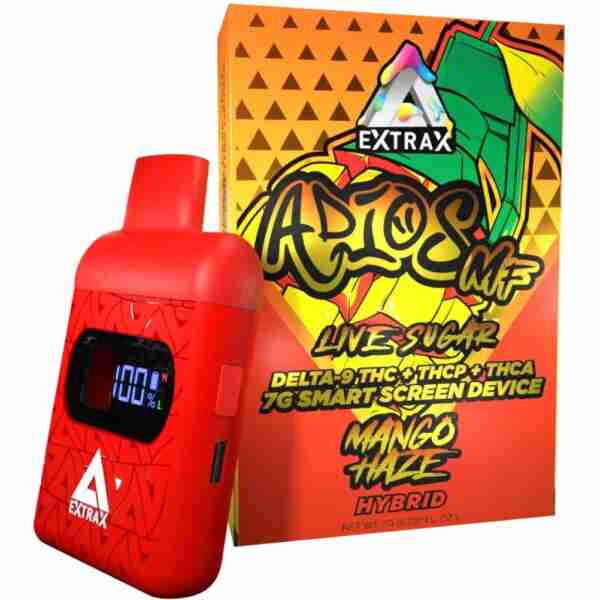 Delta extrax adios mf live sugar blend thca disposables 7g mango haze.