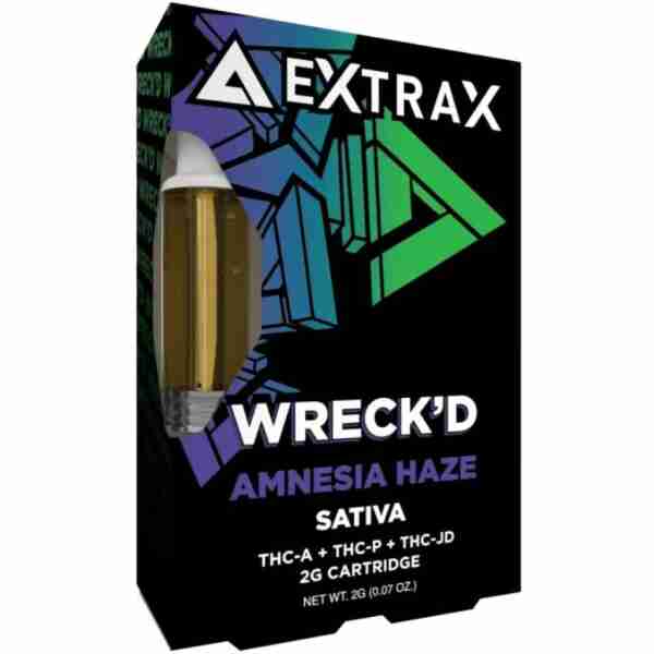 delta extrax wreckd collection cartridges 4 5g amnesia haze.