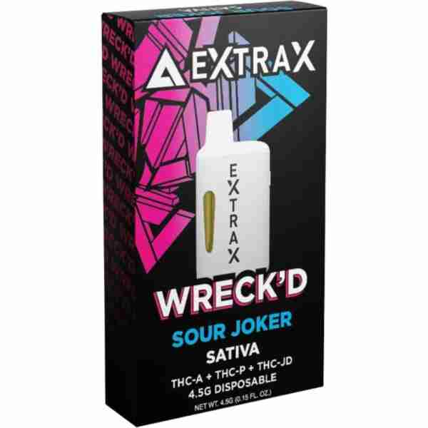 delta extrax wreckd collection disposables 4 5g sour joker.