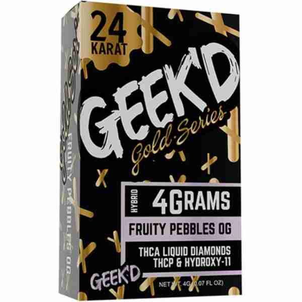 Geek'd 24k gold series disposables 4g fruity pebbles og