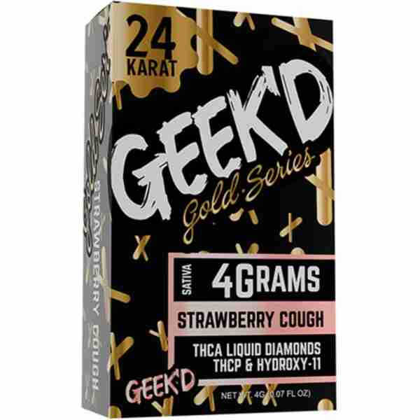 Geek'd 24k gold series disposables 4g strawberry cough