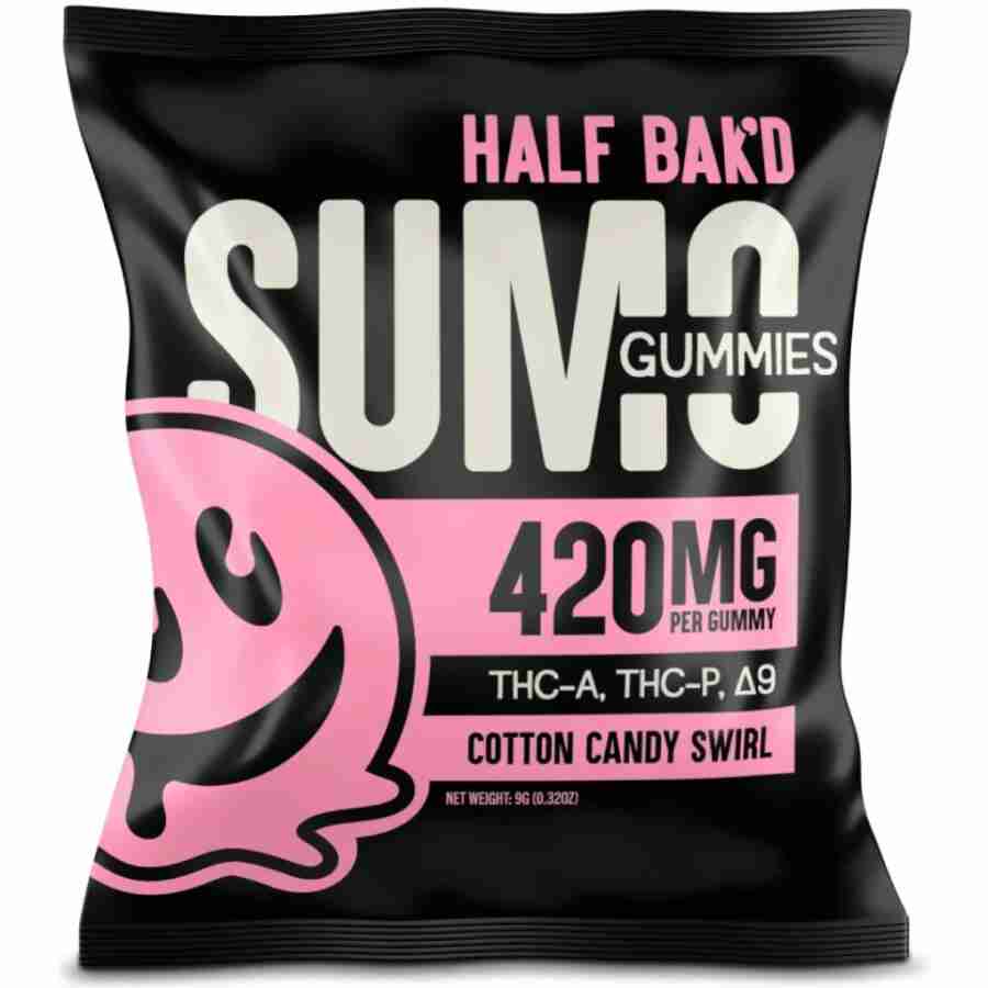 Half bak'd sumo gummies 420mg 2pc cotton candy swirl