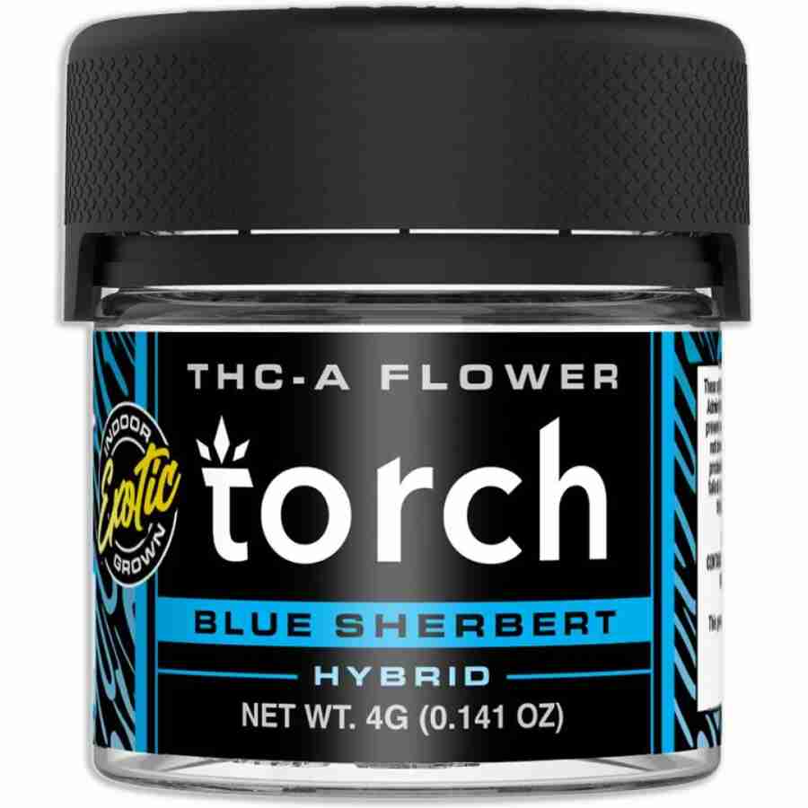 Torch premium thca flower jar 4g blue sherbert.