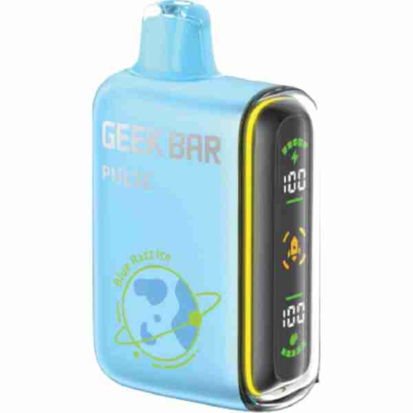 Geek bar pulse 12k nicotine vape blue razz ice.