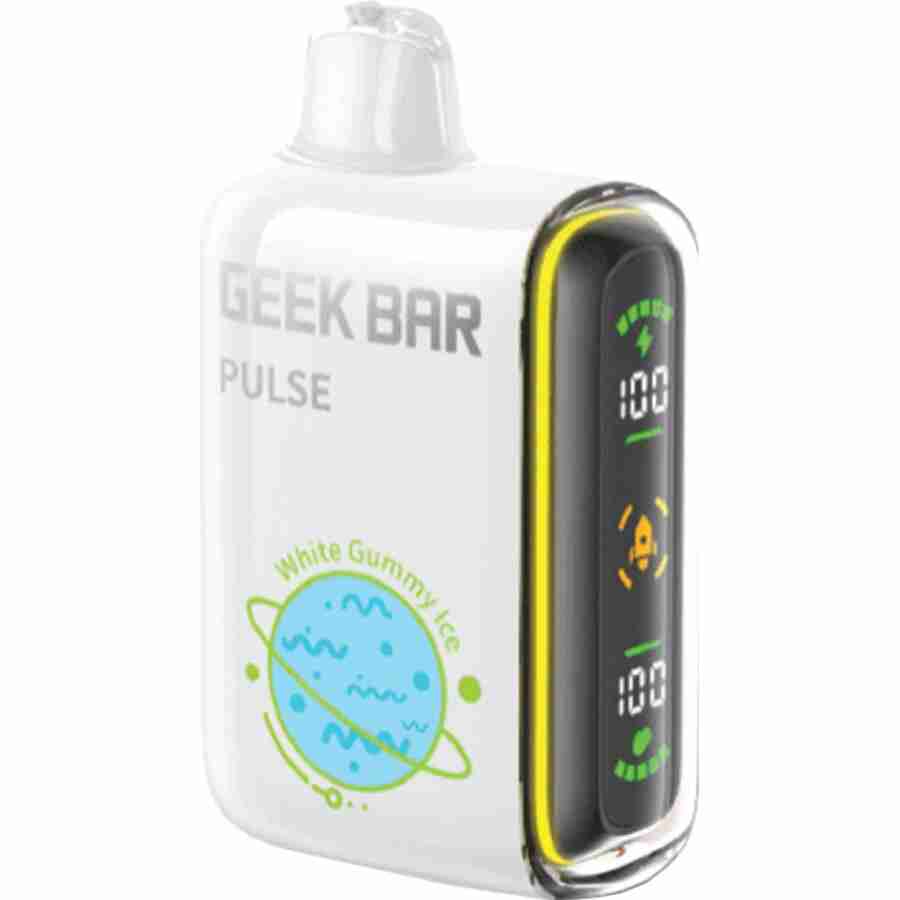 Geek bar pulse 12k nicotine vape white gummy ice.