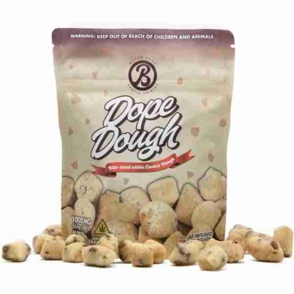 baked bags dope dough d8 edibles 1000mg 40pc chocolate chip