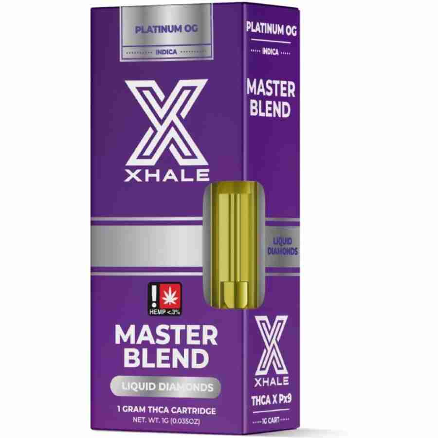 Xhale master blend thca liquid diamonds cartridge 1g platinum og.