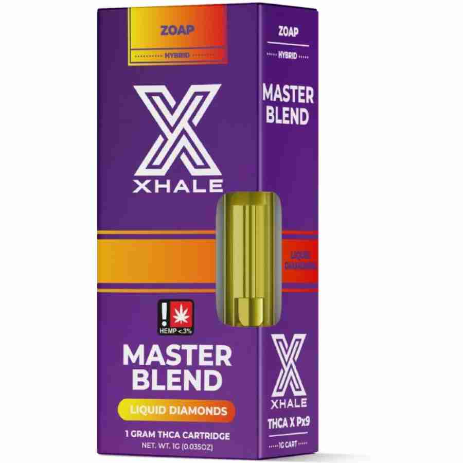 Xhale master blend thca liquid diamonds cartridge 1g zoap.