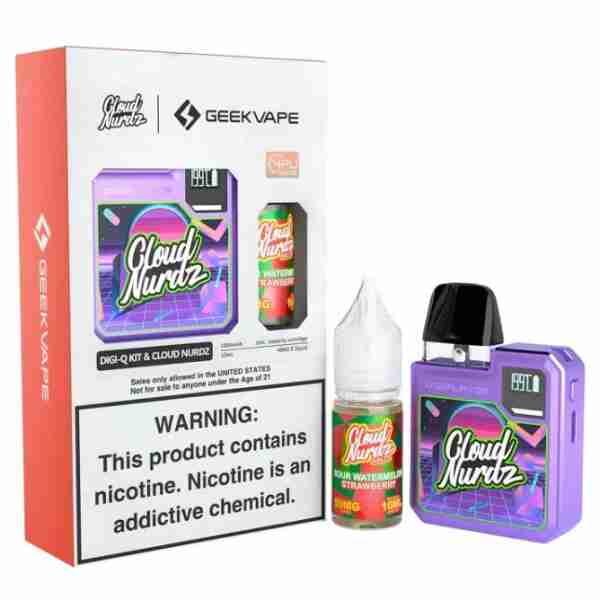 Geekvape Digi Q Kit x Cloud Nurdz 10mL 50mg Sour Watermelon Strawberry