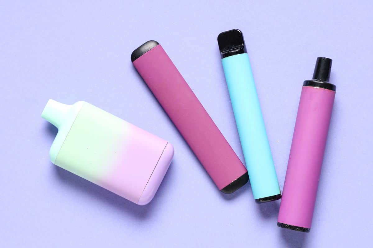 A group of various vape pens made in the U.S.A., displayed together